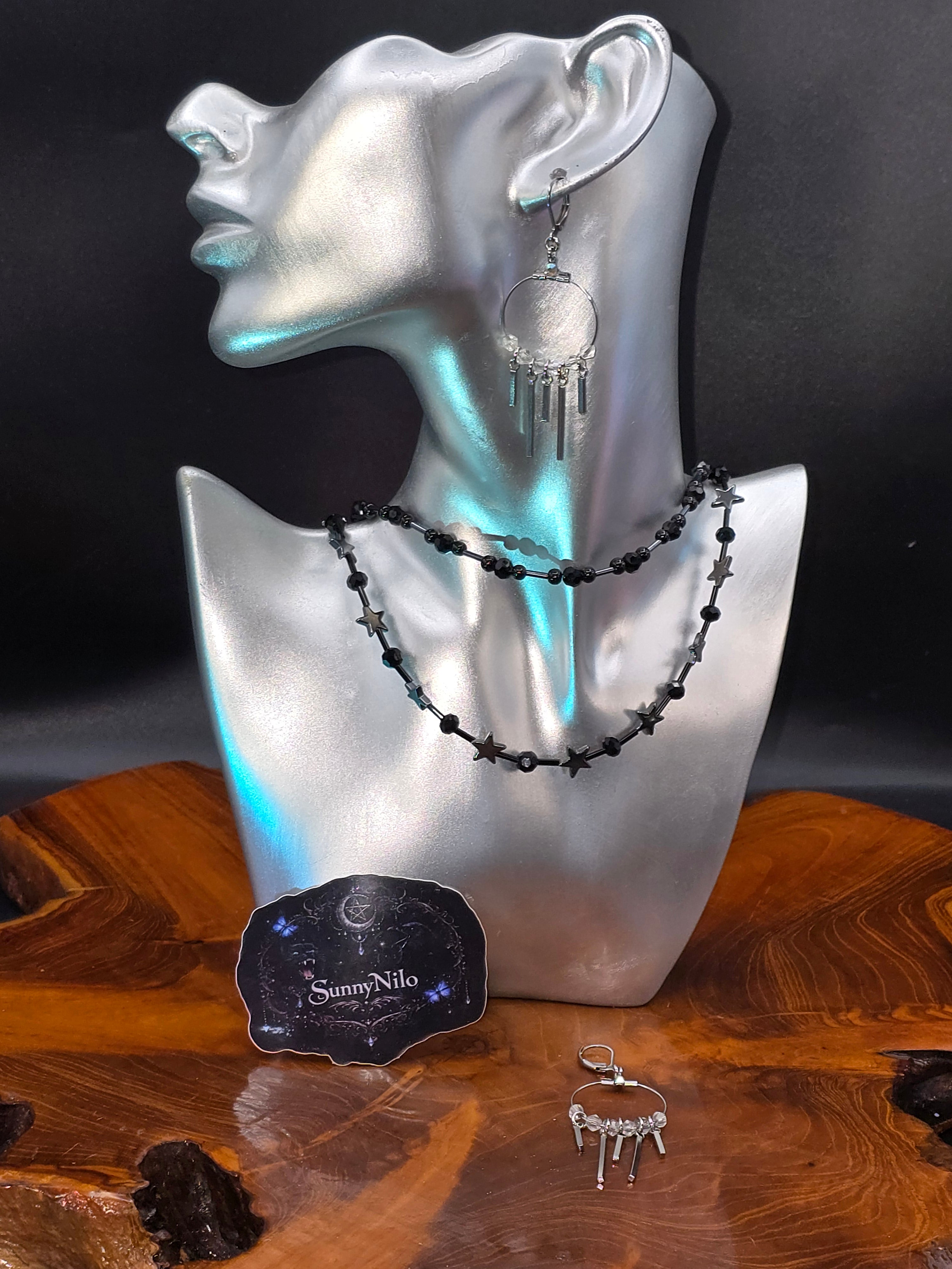 Creolen mit Edelstahlstäben und Glas✨️