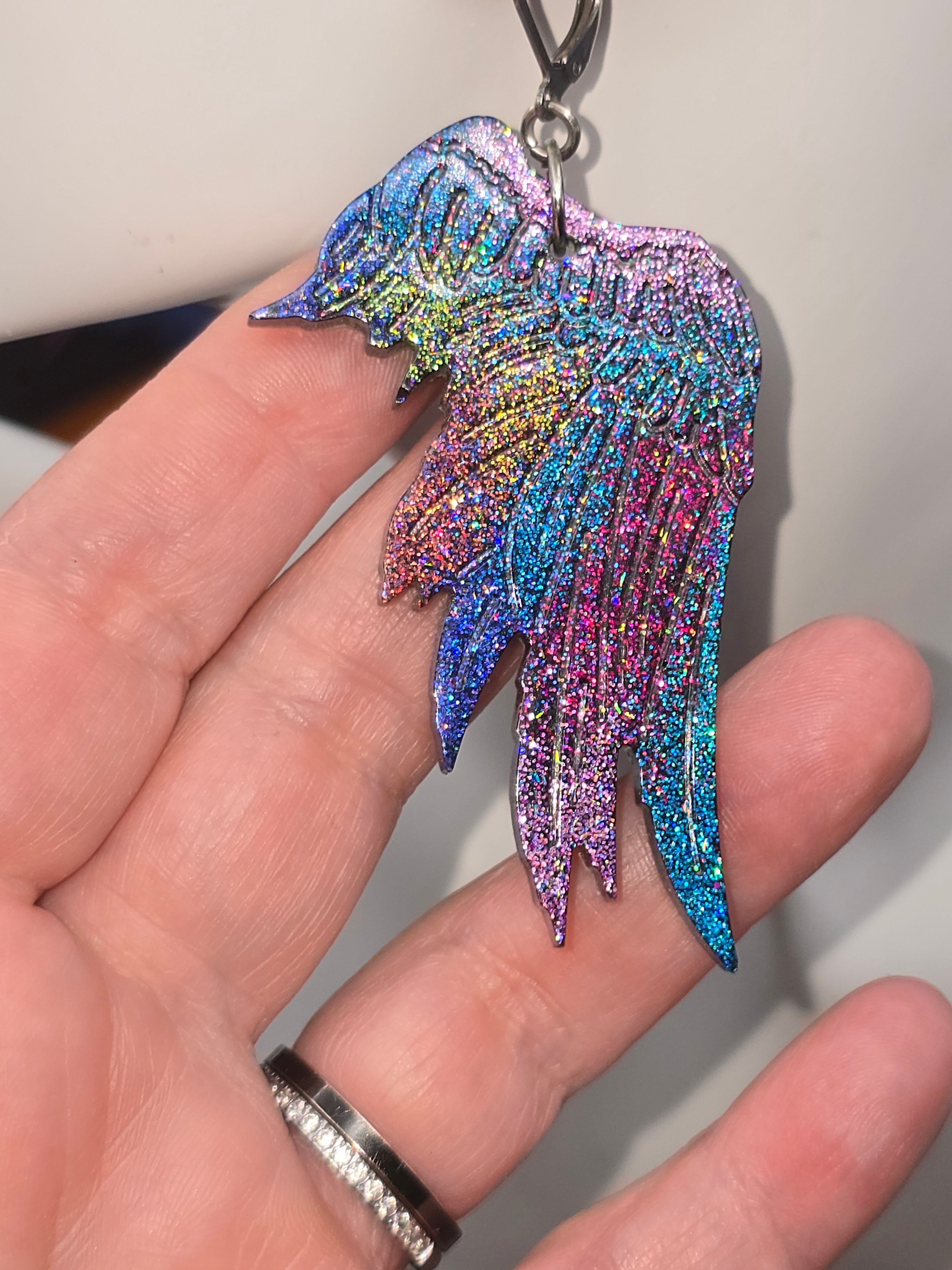 Flieg hoch Flügel Ohrringe Holografisch✨️🎉