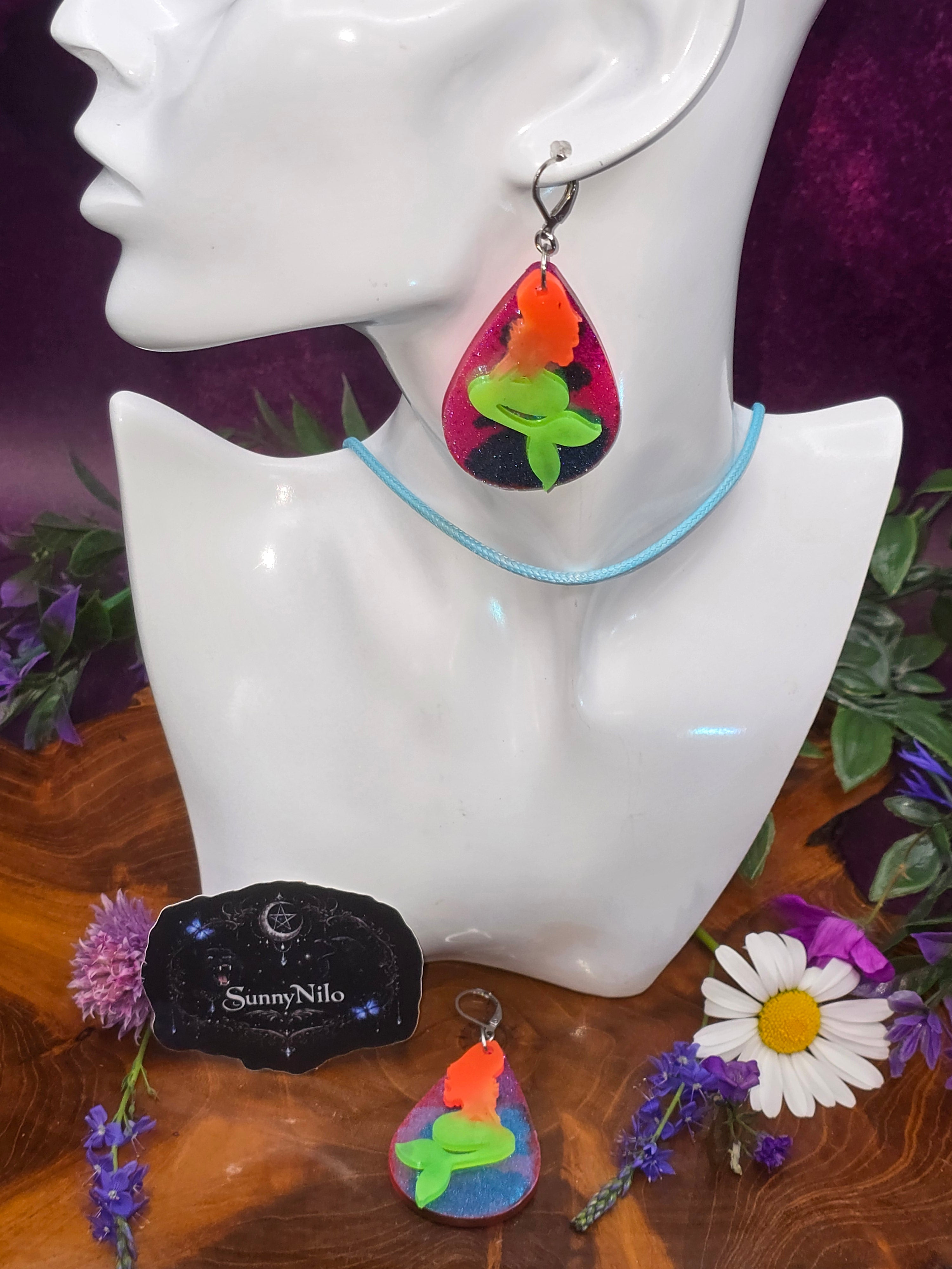 🧜‍♀️ Neon Mermaid Glow Ohrringe 🧜‍♀️