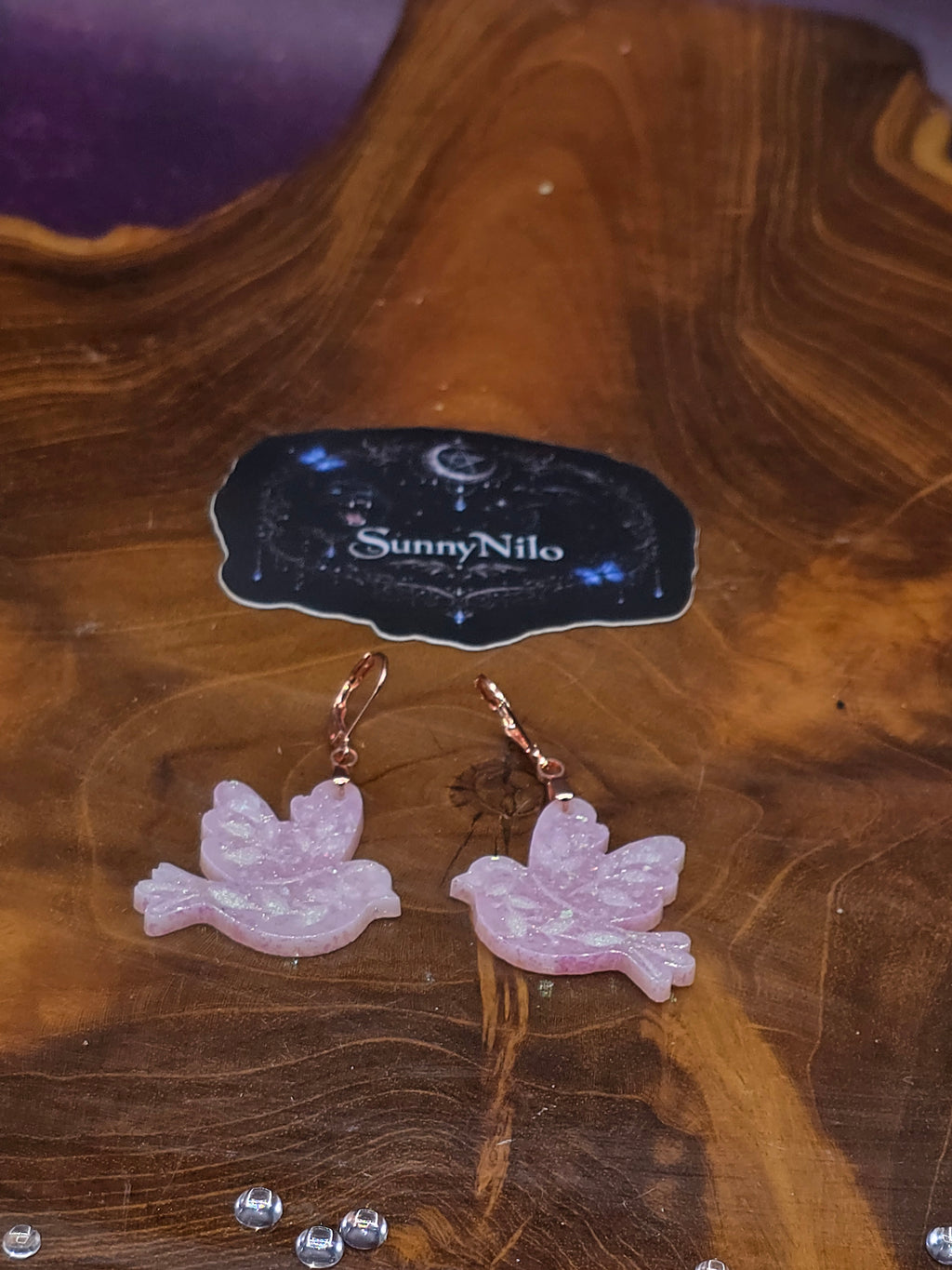 Zauberhafte Kunstharz Vogel Ohrringe in Rosa 🕊️✨