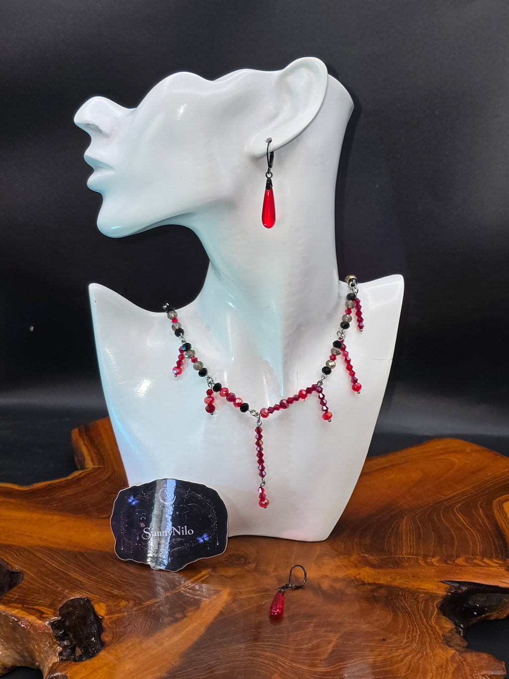 Glas Edelstahl Schmuckset
