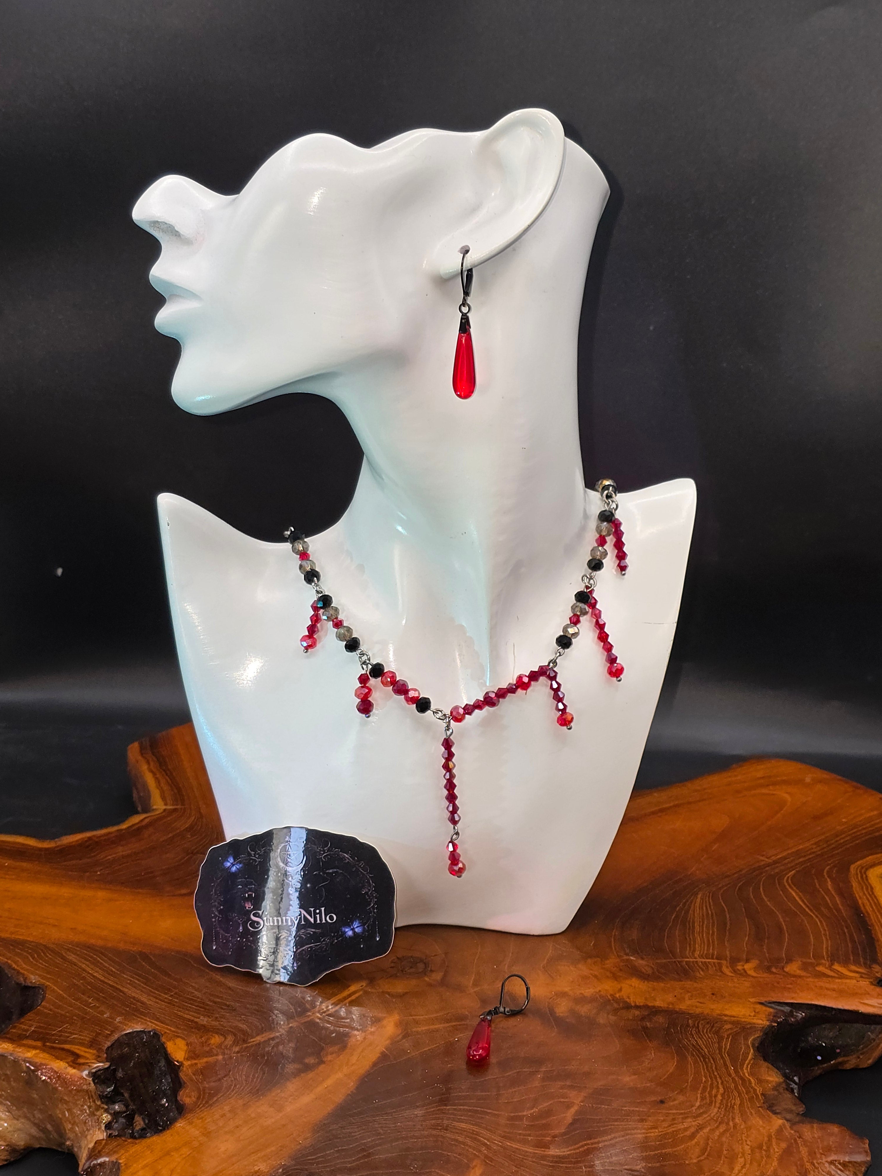Glas Edelstahl Schmuckset