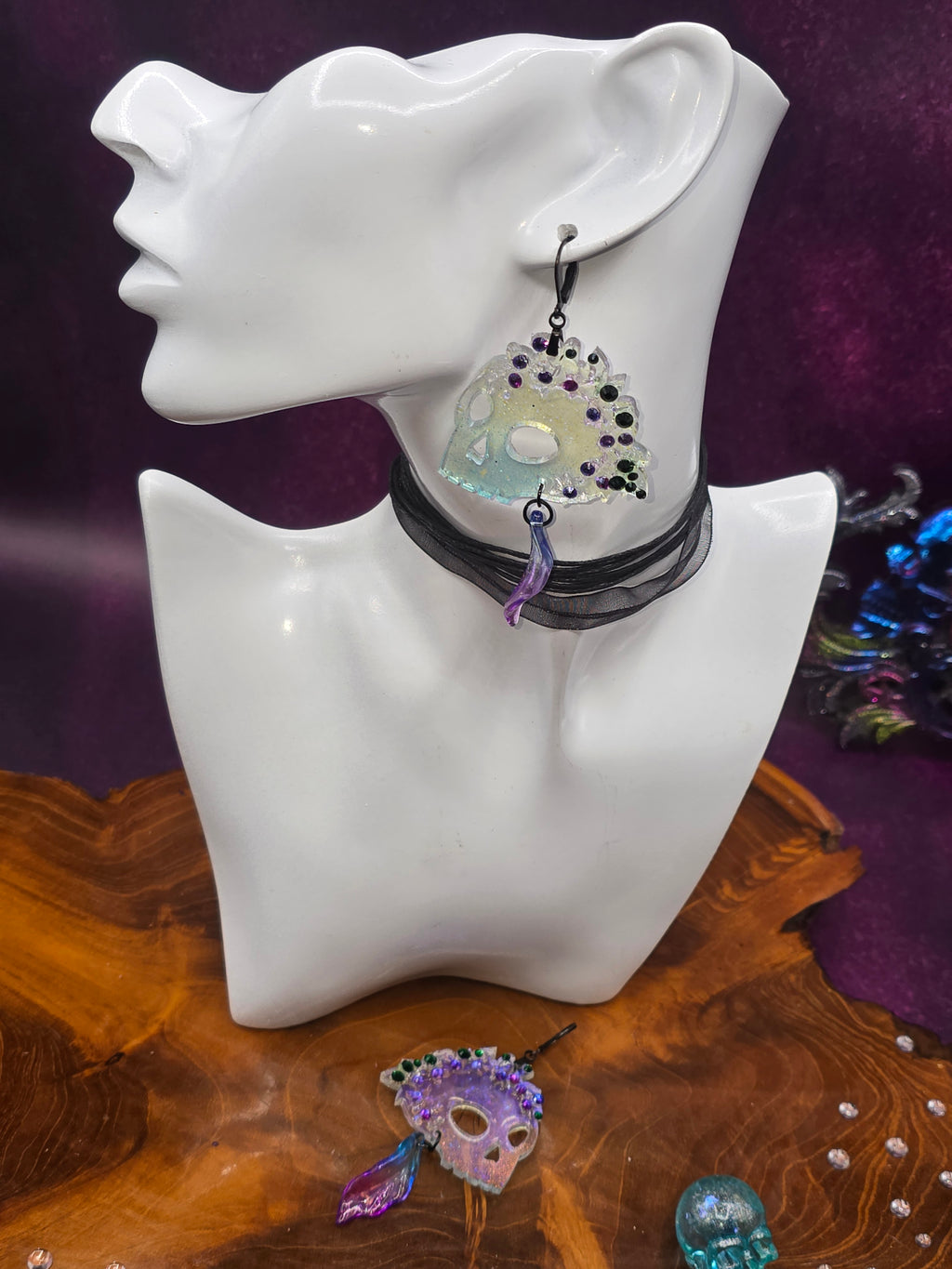 💀 Aurora Skull – Farbwechsel Statement Ohrringe ✨