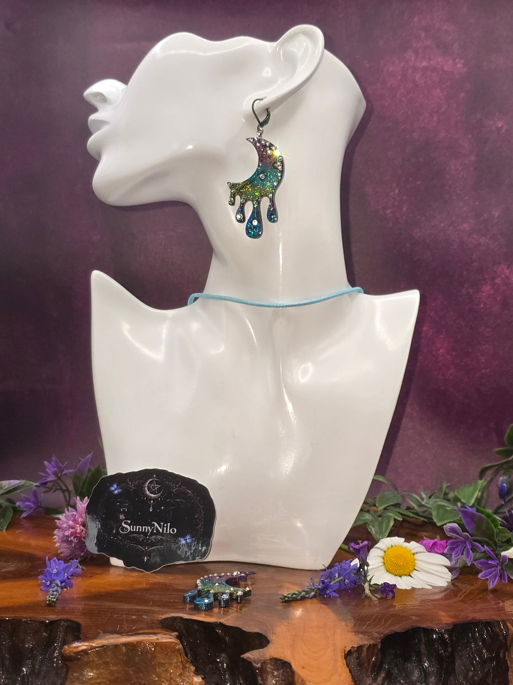 🌙 Moon Drip – Holografische Statement Ohrringe 🌙
