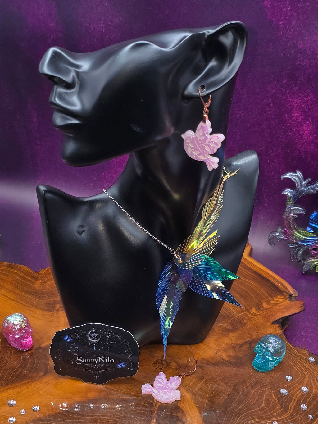 Zauberhafte Kunstharz Vogel Ohrringe in Rosa 🕊️✨