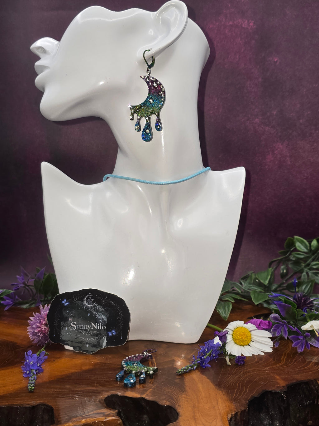 🌙 Moon Drip – Holografische Statement Ohrringe 🌙