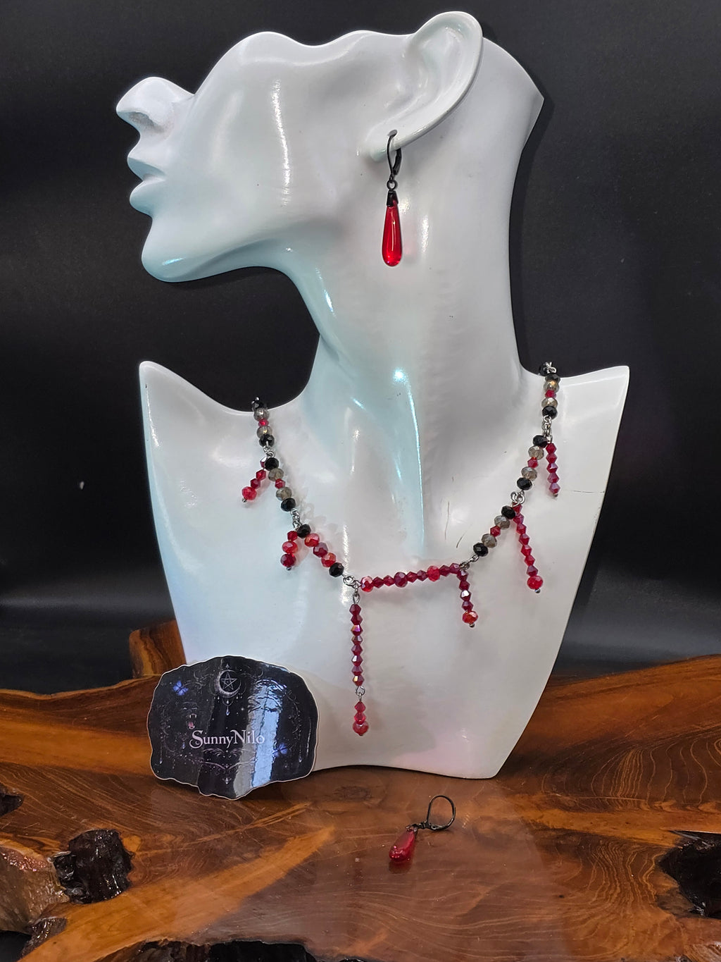Glas Edelstahl Schmuckset