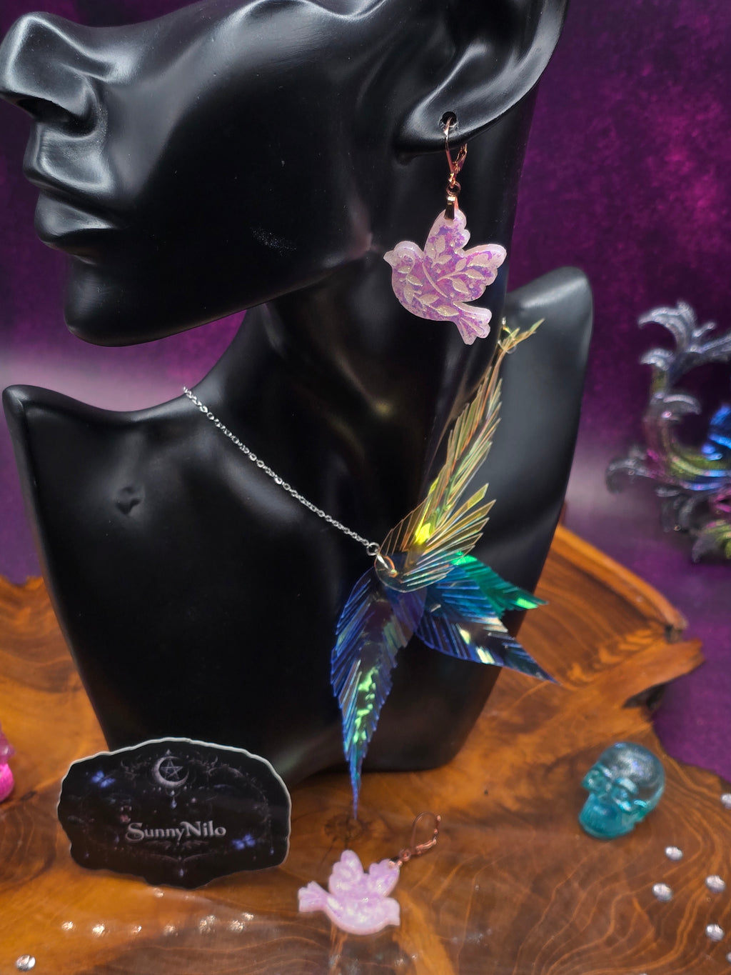 Zauberhafte Kunstharz Vogel Ohrringe in Rosa 🕊️✨